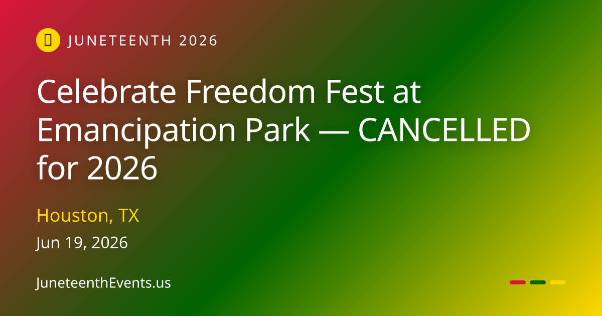 Celebrate Freedom Fest at Emancipation Park — CANCELLED for 2026